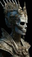 Skeleton Queen in Ornate Crown and Plate Armor photo