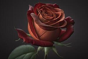 Romantic Red Rose with Soft Focus Cinematic Lighting photo