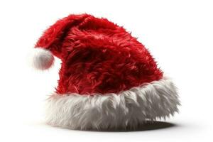 Festive Santa Hat on White Background photo