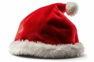 Festive Santa Hat on White Background photo