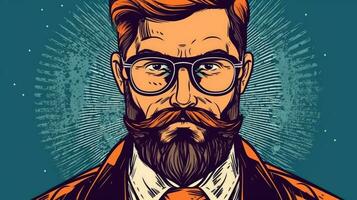 Strong Businessman in Retro Pop Art Style photo