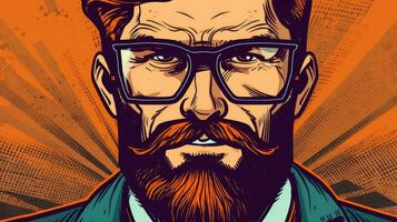 Strong Businessman in Retro Pop Art Style photo