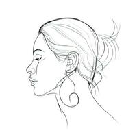 Minimalist Continuous Line Drawing of a Human Ear for World Deaf Day Concept photo