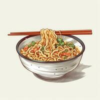 Savor the Flavor of Authentic Japanese Ramen Noodles with Chopsticks photo