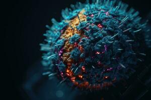 Cinematic Shot of Highly Detailed COVID19 Virus Genetic Material photo