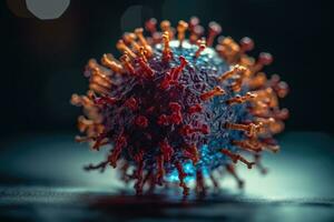 Cinematic Shot of Highly Detailed COVID19 Virus Genetic Material photo