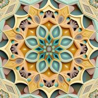 Pastel Geometric Kaleidoscope Pattern photo