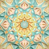 Pastel Geometric Kaleidoscope Pattern photo