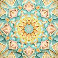 Pastel Geometric Kaleidoscope Pattern photo