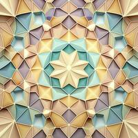 Pastel Geometric Kaleidoscope Pattern for Invitations and Scrapbooking Generative AI photo