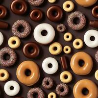 Delicious Donut Pattern in Hyperrealistic 3D Render photo