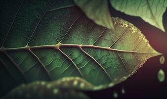 Ethereal Leaf Texture Background with Veins and Cells for Professional Use photo