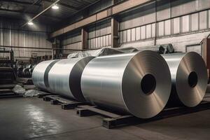 Industrial Manufacturing of Rolled Aluminum and Zinc Metal photo