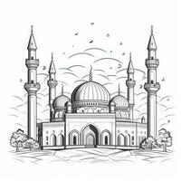 Minimalist Islamic Mosque Line Art photo