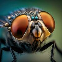 Up Close and Personal Macro Photography of a Fly in Great Detail photo