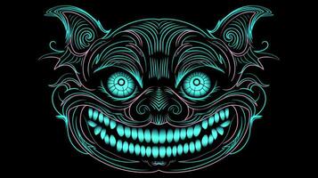 Cheshire Cat Grinning in the Dark for Halloween Party Invitation photo