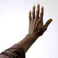 Raising the Roof A Hand Gesture on White Background for Celebrations and Parties Generative AI photo