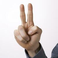 Hand Gestures Forming the OK Sign and Circle on White Background photo