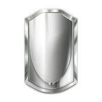 Metal Shield with Frame Realistic Illustration of Blank Silver Steel Metallic Panel photo