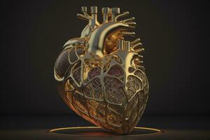 Realistic 3D Render of a Medical Anatomical Heart on Soft Studio Background photo