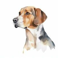 Minimalist Beagle Watercolor Painting on Soft Pastel Background photo