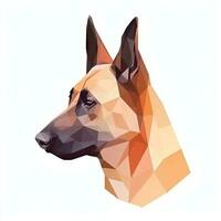 Minimalist Belgian Malinois Watercolor Painting in Soft Pastel Colors photo