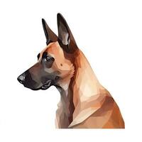 Minimalist Belgian Malinois Watercolor Painting in Soft Pastel Colors photo