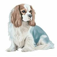 Minimalist Cavalier King Icon in Soft Pastel Colors photo