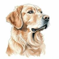 Minimalist Golden Retriever Watercolor Painting with Soft Pastel Colors photo