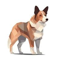 Minimalist Pembroke Welsh Corgi Watercolor Painting in Soft Pastel Colors photo