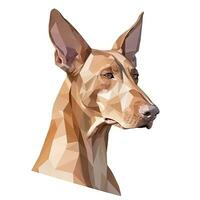 Minimalist Pharaoh Hound Watercolor Painting on Soft Pastel Background photo