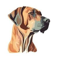 Minimalist Rhodesian Ridgeback Watercolor Painting in Soft Pastel Colors photo