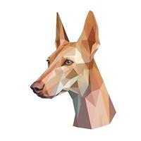 Minimalist Pharaoh Hound Watercolor Painting on Soft Pastel Background photo