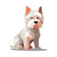 Minimalist Watercolor Painting of a West Highland White Terrier in Soft Pastel Colors photo