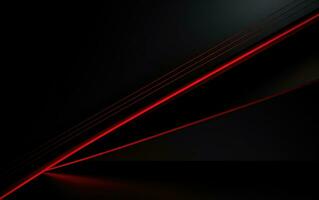 Ultra Minimalistic Red Lines PPT Background on Simple Black Paper photo