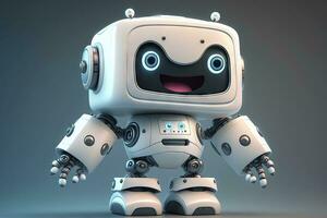 contento sonriente robot para moderno héroe sitio web foto