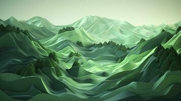 Abstract Green Mountain Landscape Wallpaper Background photo