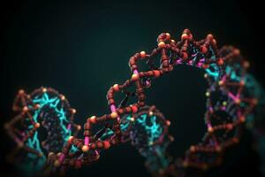 microscópico rna hebra en 3d ilustración foto