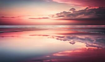 Colorful Morning Seascape with Soft Natural Background photo