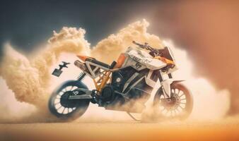 Dreamy Motorcycle Background with Copy Space photo