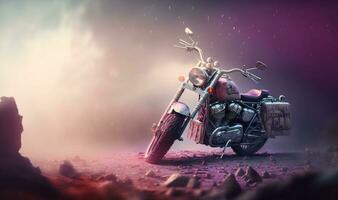 Dreamy Motorcycle Background with Copy Space photo