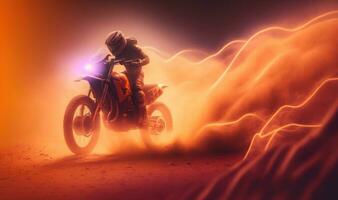 Dreamy Motorcycle Background with Copy Space photo