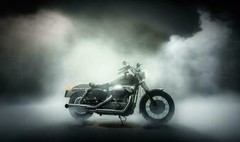 Dreamy Motorcycle Background with Copy Space photo