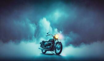 Dreamy Motorcycle Background with Copy Space photo