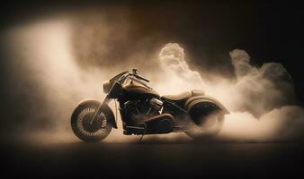 Dreamy Motorcycle Background with Copy Space photo