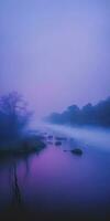 Mystical River Landscape with Enchanting Mood photo