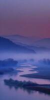 Mystical River Landscape with Enchanting Mood photo