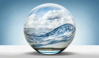 Ethereal Ocean Dreamscape in a Glass Ball photo