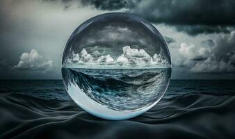 Ethereal Ocean Dreamscape in a Glass Ball photo