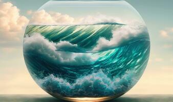 Ethereal Ocean Dreamscape in a Glass Ball photo